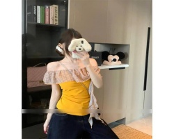 荷葉邊飄帶上衣